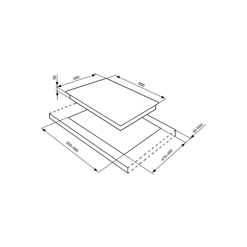 Placa Smeg SR764PO,  de Gas Cortina, col