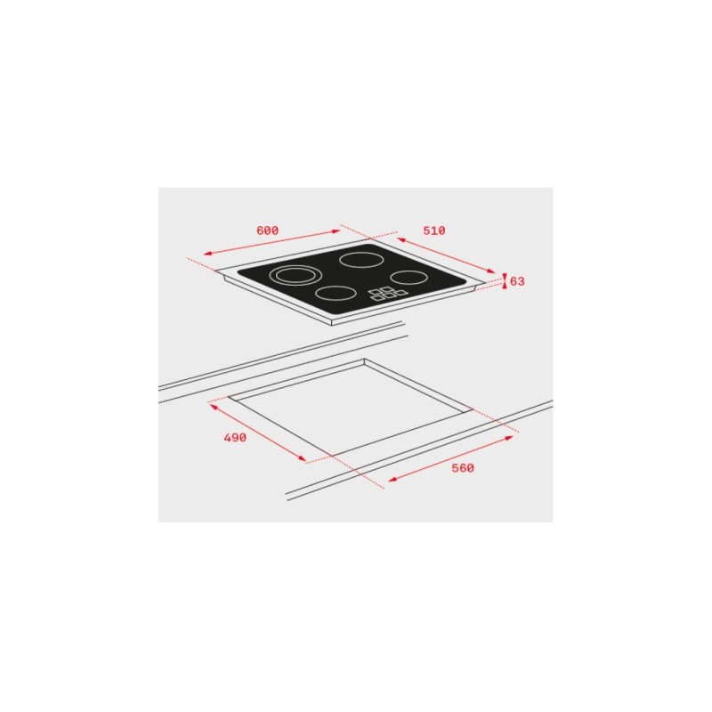 Vitro Teka TB 6310, 3 zonas, zona doble 
