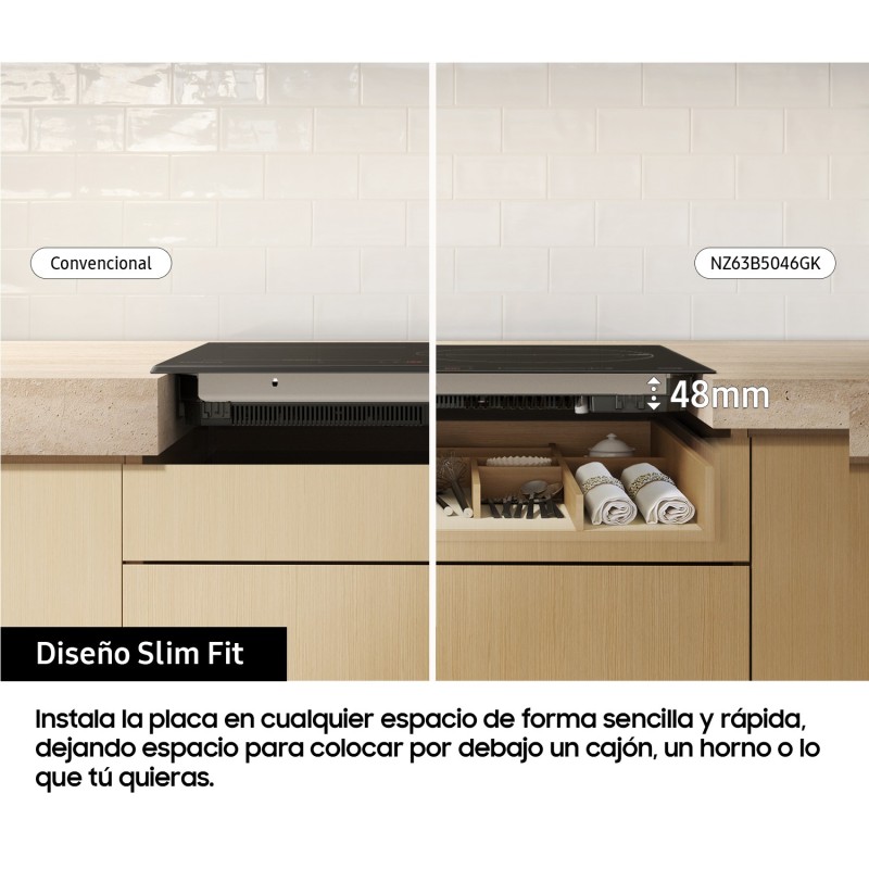 Induccion Samsung NZ63B5046GKU1,  3 fuegos Flex Du