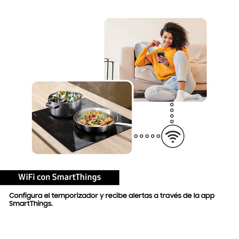 Induccion Samsung NZ63B5046GKU1,  3 fuegos Flex Du