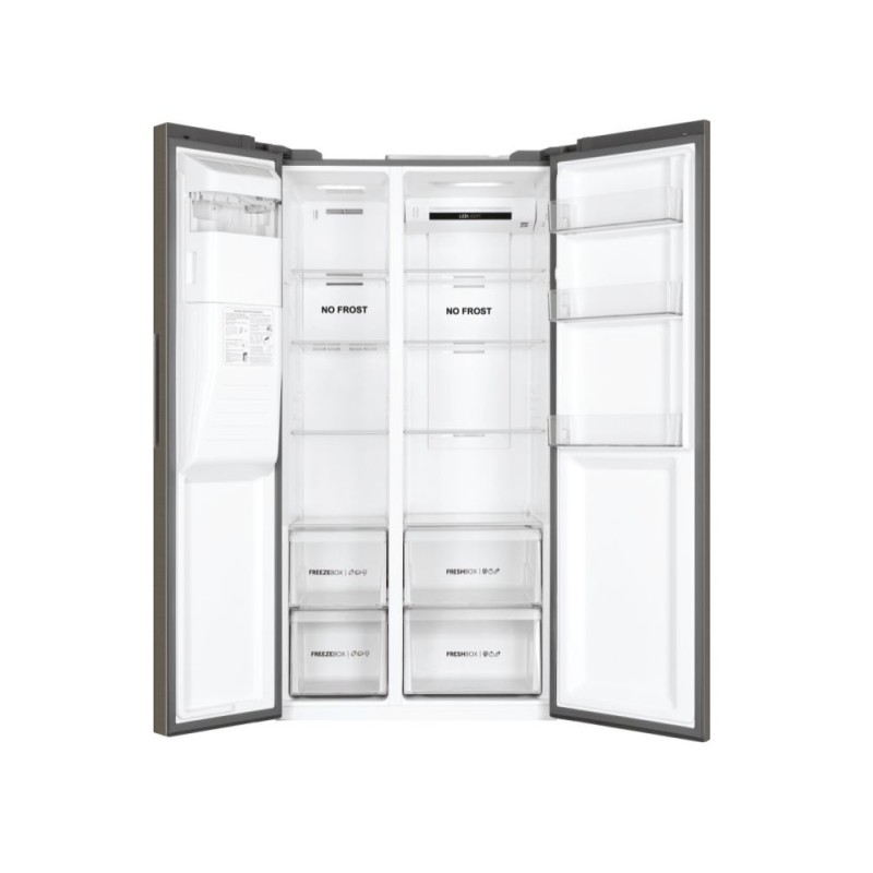 Haier SBS 90 Serie 3 HSR3918FIMP nevera puerta lado a lado Independiente 515 L F Gris