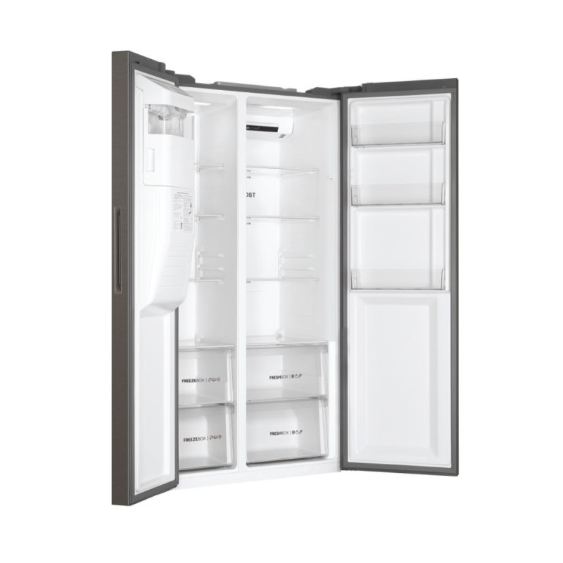 Haier SBS 90 Serie 3 HSR3918FIMP nevera puerta lado a lado Independiente 515 L F Gris