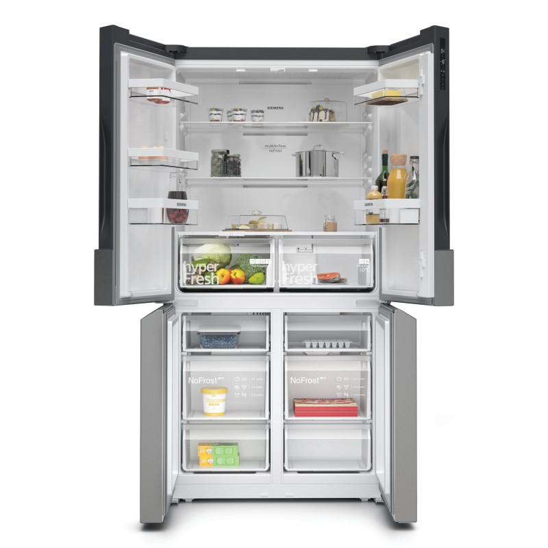 Siemens iQ300 KF96NVPEA nevera puerta lado a lado Independiente 605 L E Plata