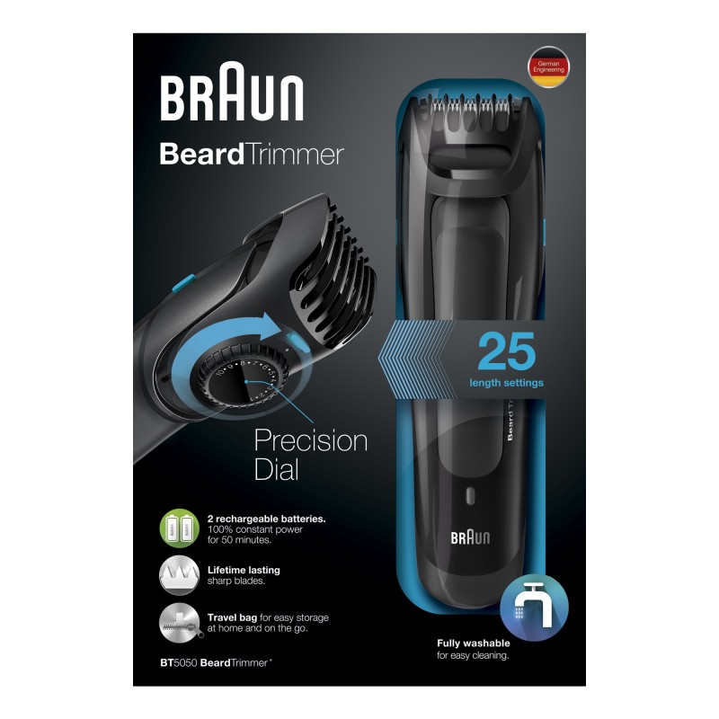 Barbero Braun BT5050, Recargable, Lavable con acc.