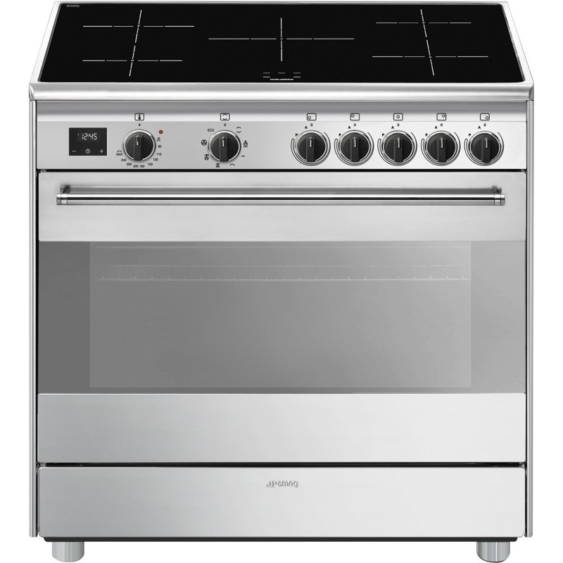 Cocina Smeg BG91IX2,  90x60 cm, Negro so