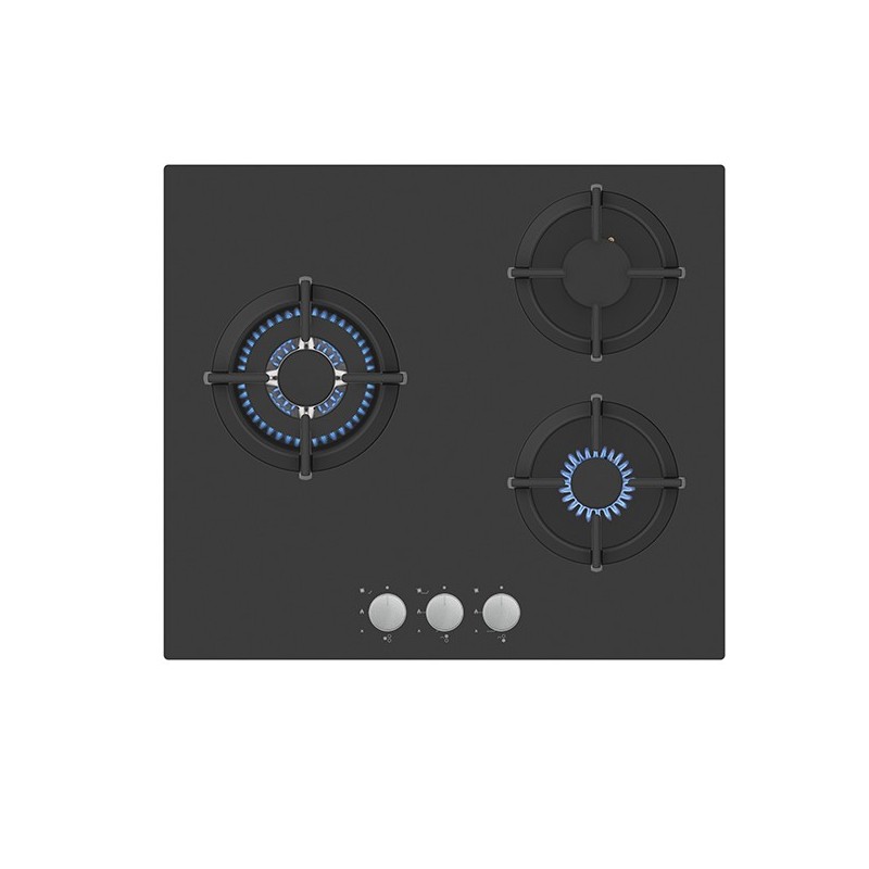 Encimera Vitrok CG65NN, 3Fgos. Cristal Gas 60cm.