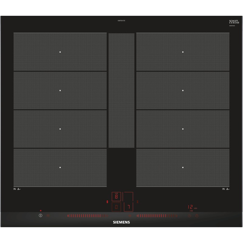 Siemens EX675LYC1E hobs Negro, Acero inoxidable Integrado Con placa de inducción 4 zona(s)