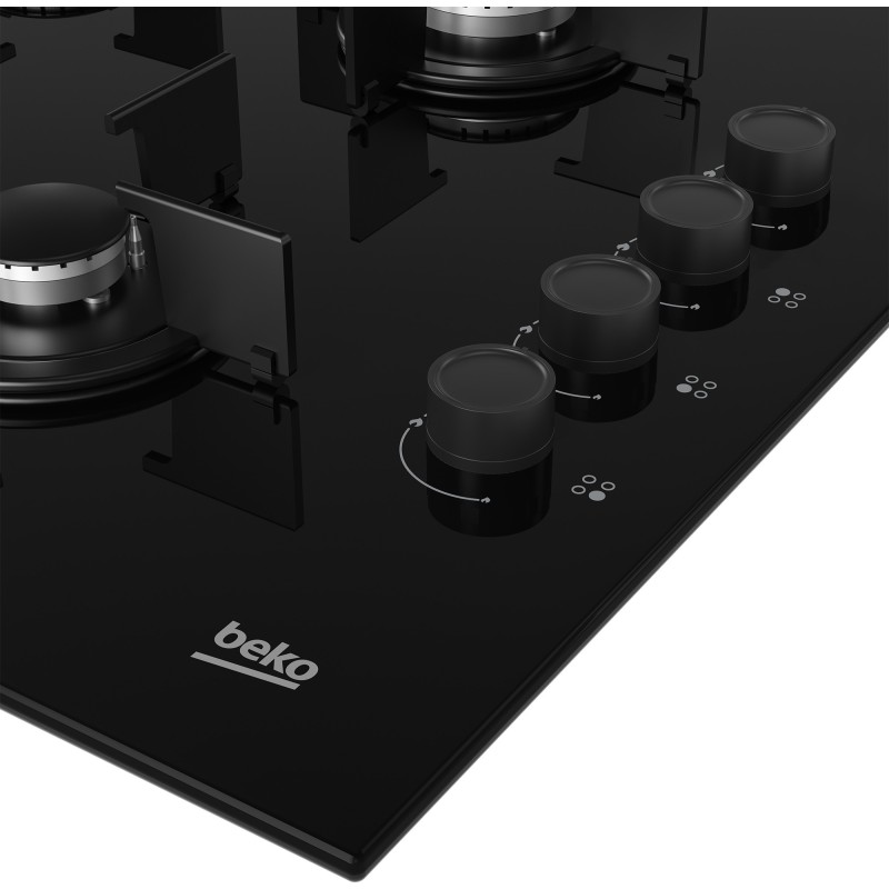 Placa Beko HING64120SB, GAS CRISTAL 65cm