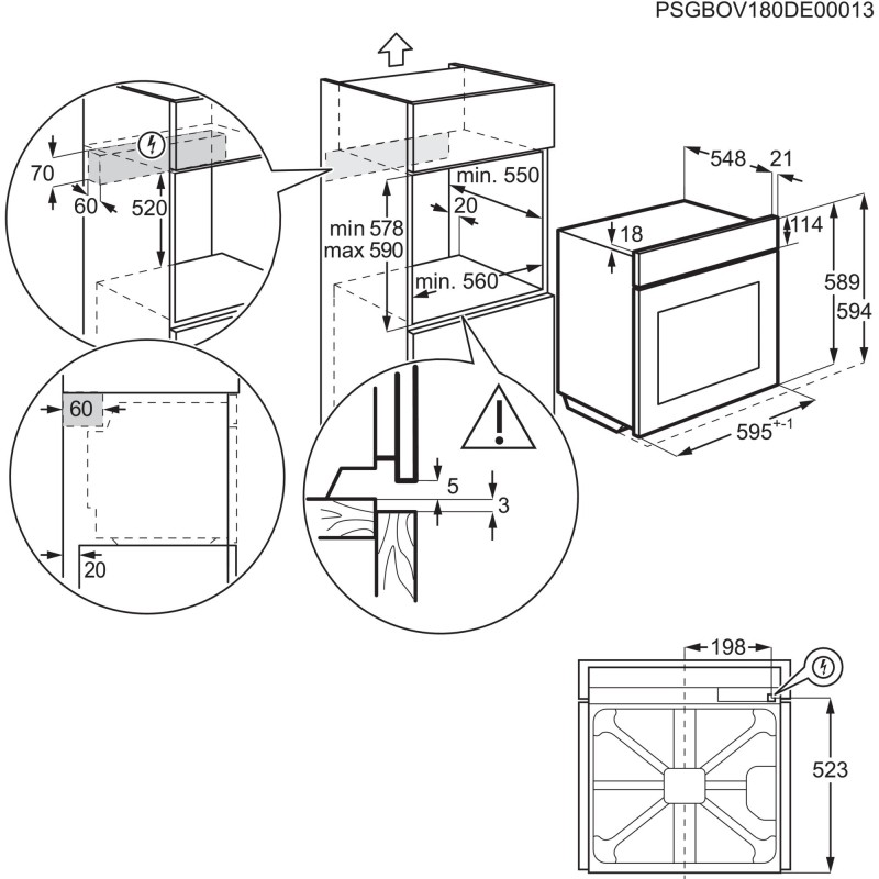 Electrolux OEF5H50V 72 L 2790 W A Blanco