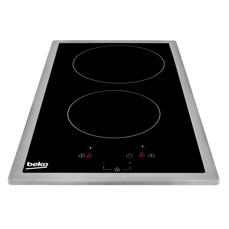 Beko HDMC32400TX hobs Acero inoxidable Integrado 30 cm Cerámico 2 zona(s)