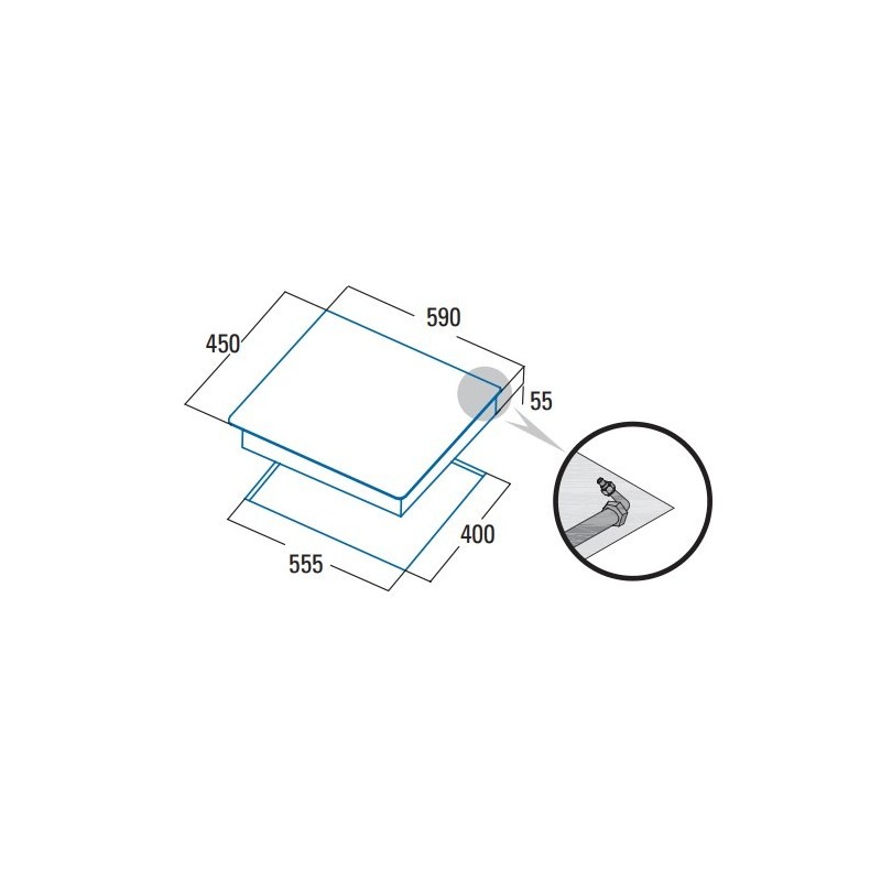 Placa Cata CCI-5003 BK, 3 quemadores de 