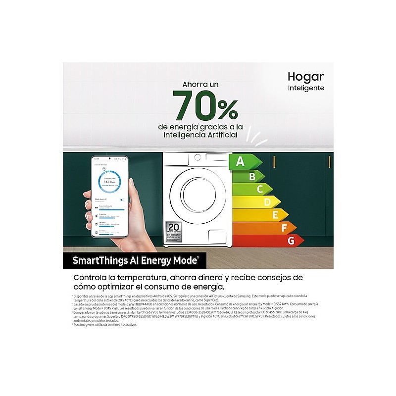 Lavad. Samsung WW80CGC04DTHEC,  8Kg, A, SMART AI,