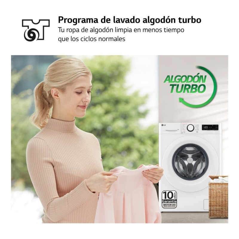 Lavad. LG F4WR5009A3W, 9kg, 1400 Rpm, A-10%