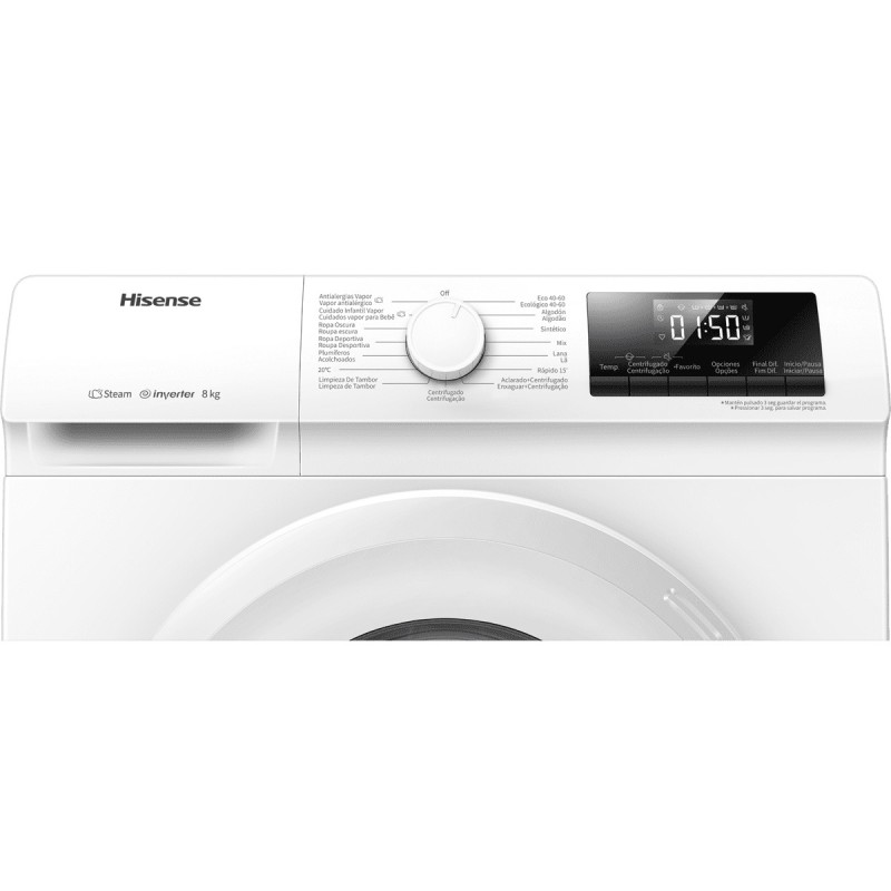 Hisense WFQP801419VM lavadora Carga frontal 8 kg 1400 RPM Blanco