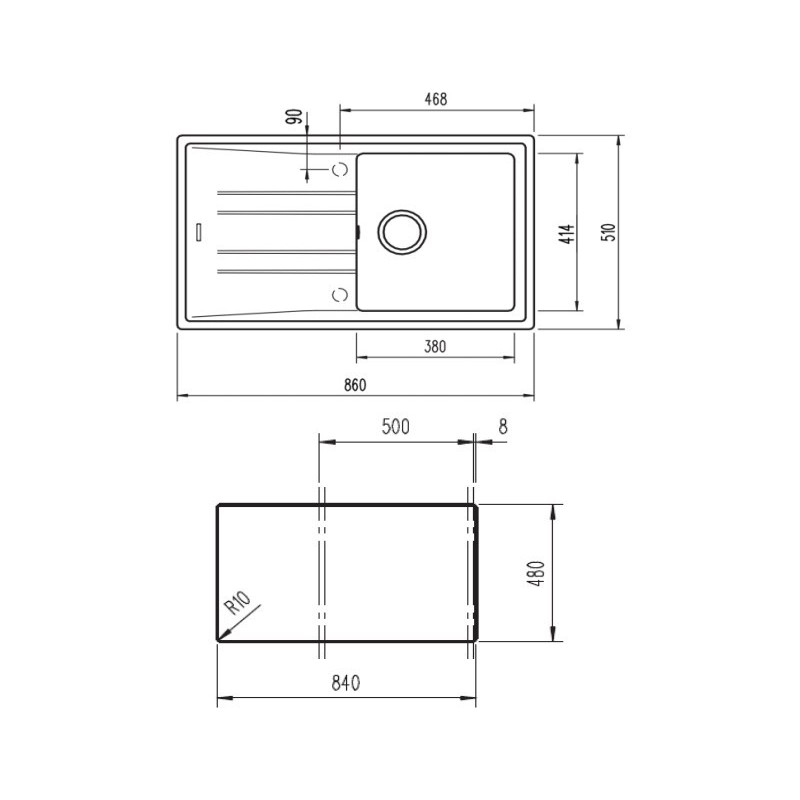 Fregadero Teka TEGRANITE STONE 50 B-TG 1