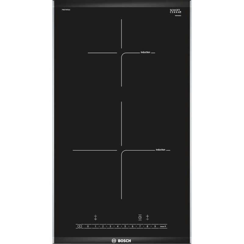 Bosch PIB375FB1E hobs Negro, Acero inoxidable Integrado Con placa de inducción 2 zona(s)