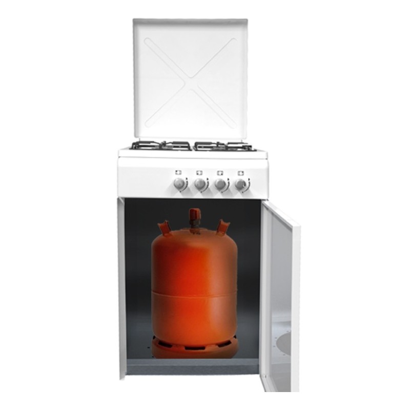 Cocina Vitrok CB560PBB, 4Fgos. 50x60 Blanca P. Bo