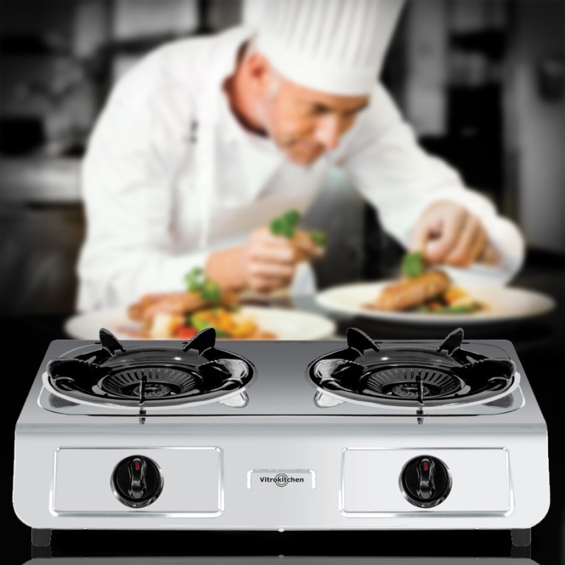 Hornillo Gas Vitrokitchen 265IB, 2 Fgos. (Triple)