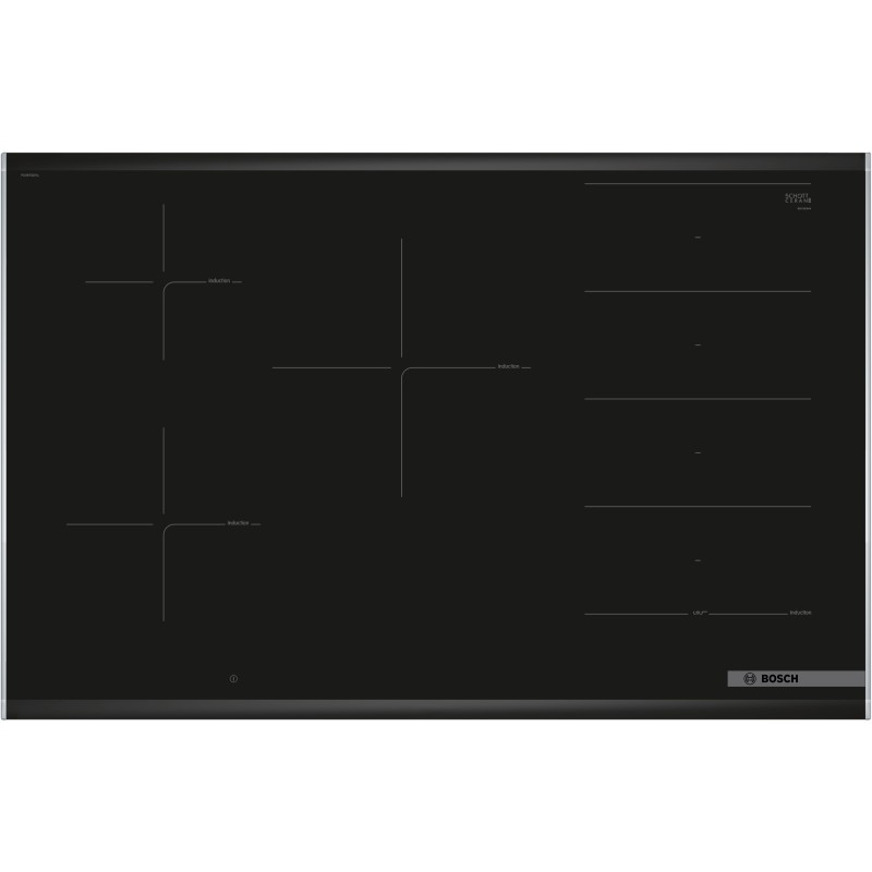Bosch Serie 8 PXV875DV1E hobs Negro Integrado 82 cm Con placa de inducción 5 zona(s)