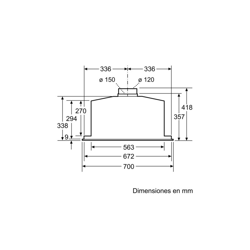 Balay 3BF277EX campana Encastrada Acero inoxidable 730 m³ h C