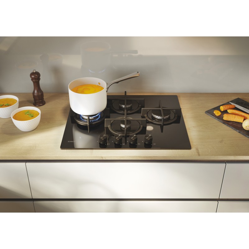 Placa Candy CSG6DTB, Gas, 60cm, 4 fuegos