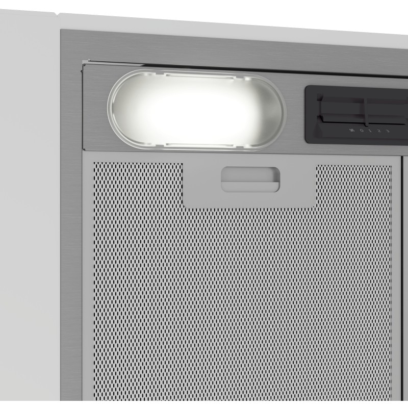 Beko HNU51311S campana Telescópica o extraplana Plata 381 m³ h D