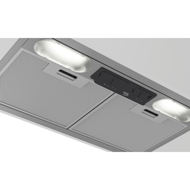 Beko HNU51311S campana Telescópica o extraplana Plata 381 m³ h D