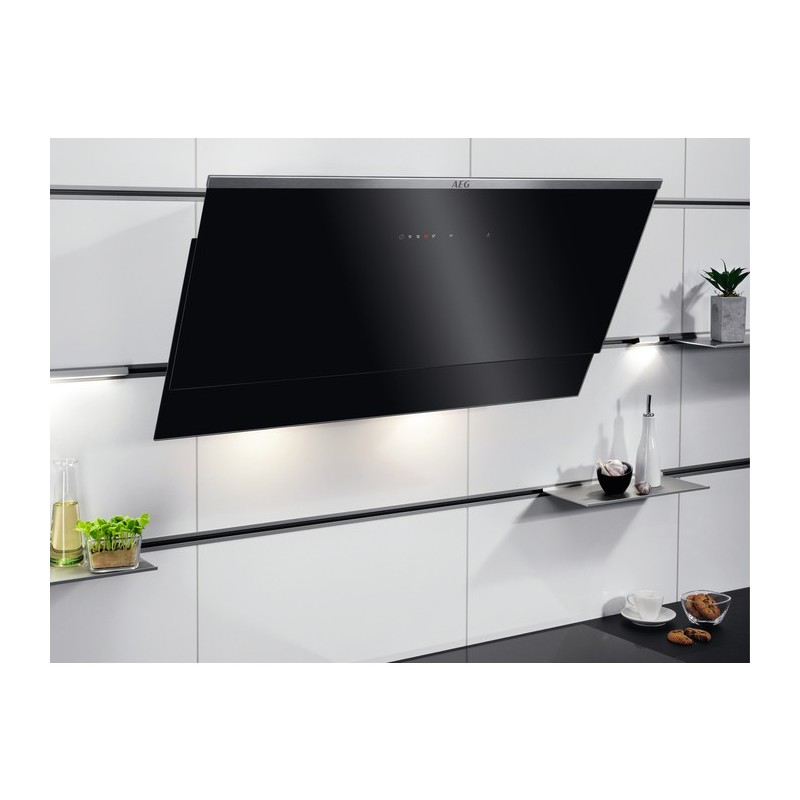 AEG DVE5971HG De pared Negro, Acero inoxidable 400 m³ h A