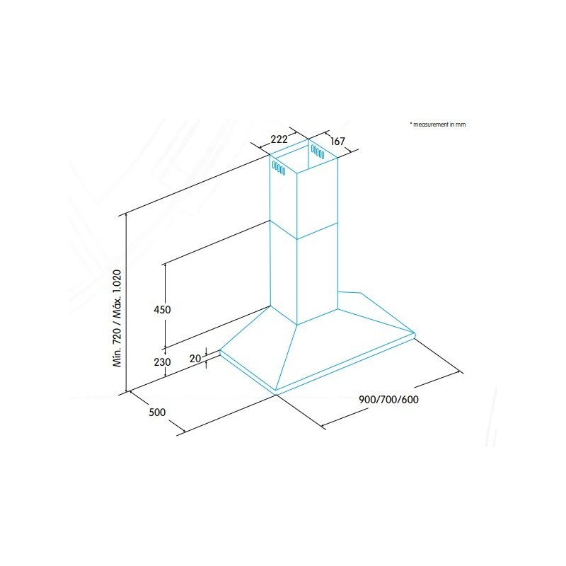 Campana Edesa ECP6611X,  pirámide de 60 