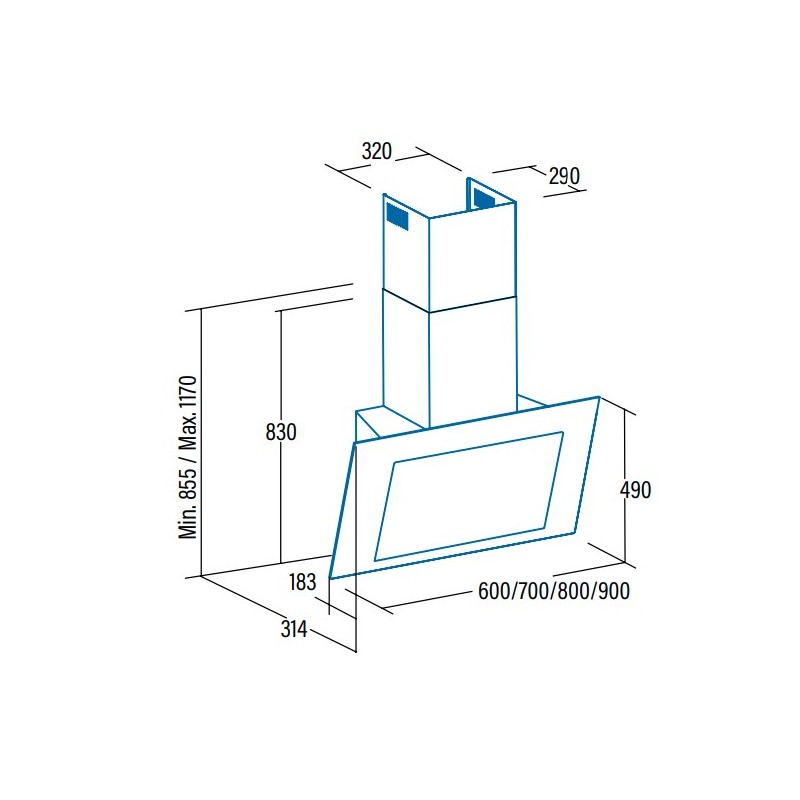 CATA THALASSA 900XGWH De pared Blanco 842 m³ h A+++