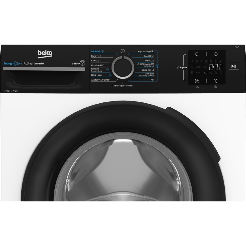 Beko b300 BM3WFSU39413 lavadora Carga frontal 9 kg 1400 RPM Negro, Blanco