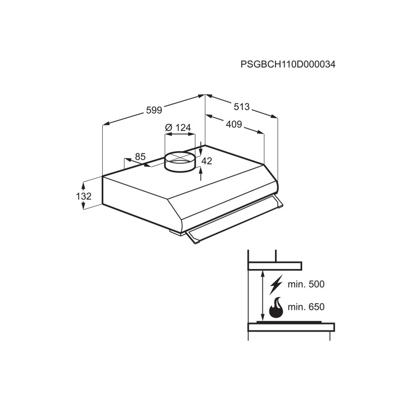 Campana Electrolux LFU226X, LED Lights, 