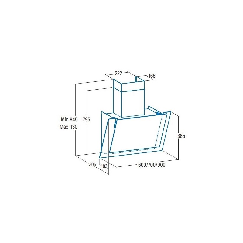 CATA VALTO 600 XGBK De pared Negro 575 m³ h A+