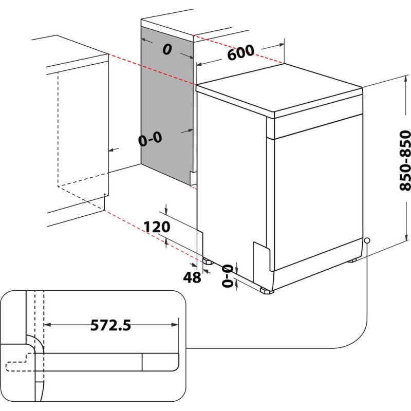 Lavavajillas Whirlpool WFC3C42PX,  INOX 