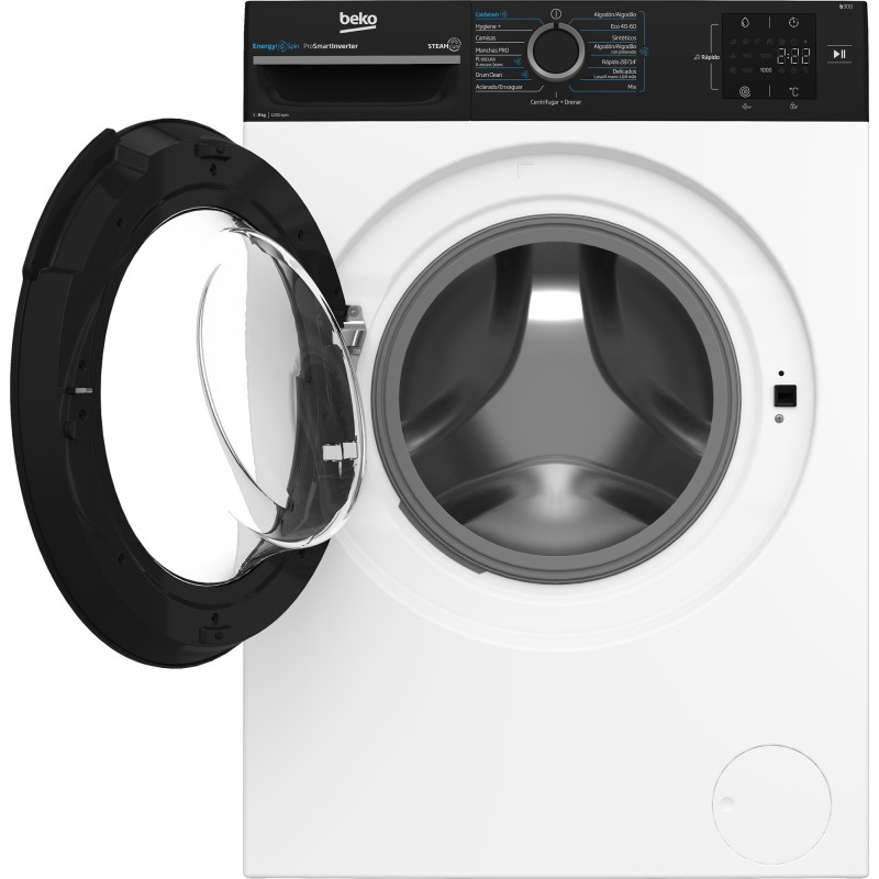 Beko b300 BM3WFSU38213 lavadora Carga frontal 8 kg 1200 RPM Negro, Blanco