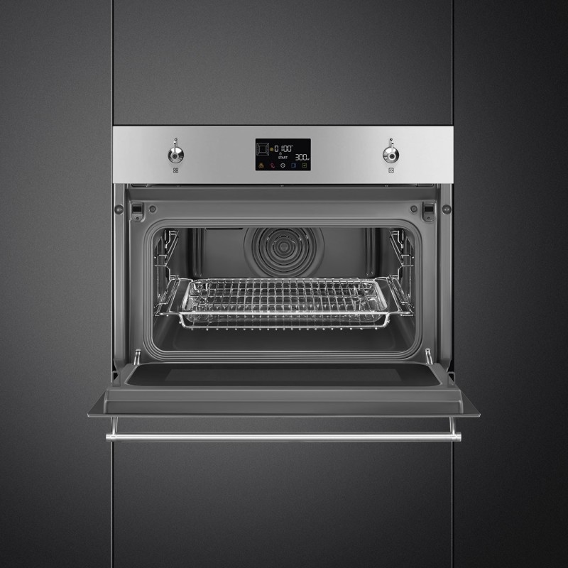 Horno + Micro Smeg SO4302M1X, Compacto 4