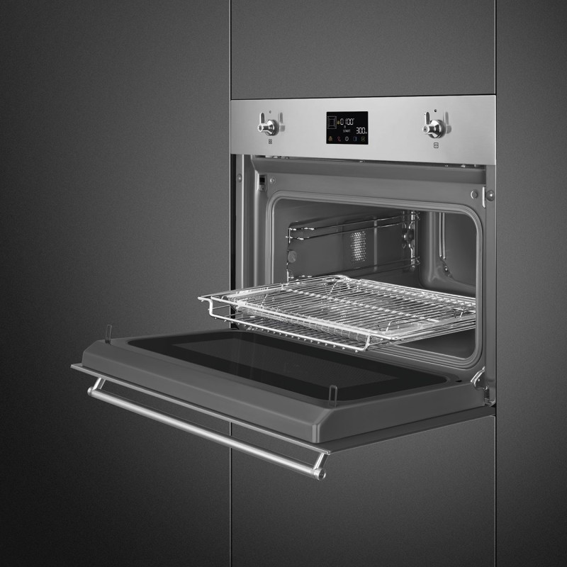 Horno + Micro Smeg SO4302M1X, Compacto 4