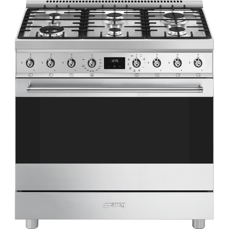 Cocina Smeg C9GMX2,  90x60 cm, Acero Ino