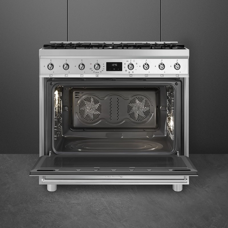 Cocina Smeg C9GMX2,  90x60 cm, Acero Ino