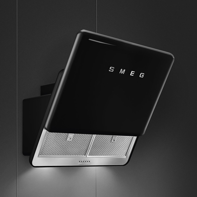 Campana Smeg KFAB75BL, Inclinada, Materi