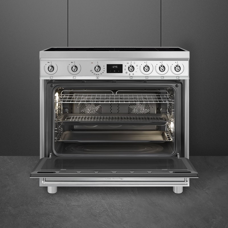 Cocina Smeg C9IMX2,  90x60 cm, Acero Ino