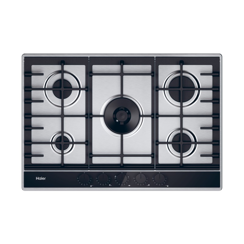 Placa Haier HAHG7W5TX, Gas, 5 fuegos, 75