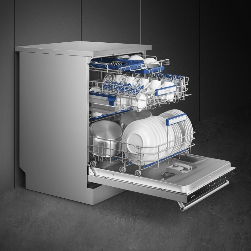 Lavavajillas Smeg LVS345BQSTX, libre ins