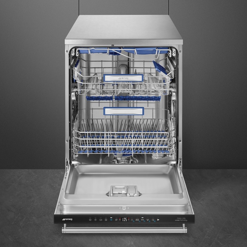 Lavavajillas Smeg LVS345BQSTX, libre ins