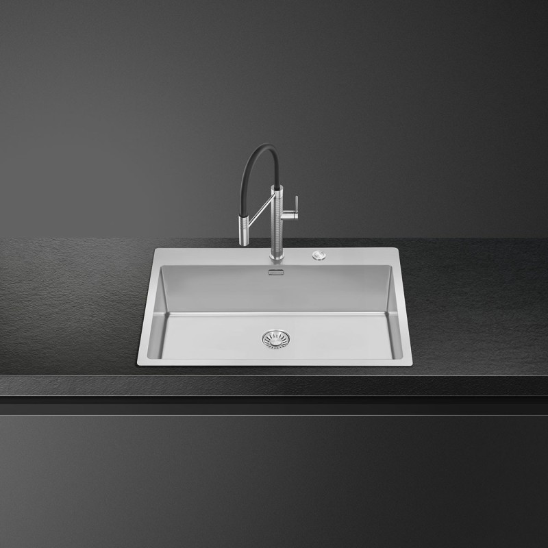Grifo Smeg MID6SS, monomando, Acero inox
