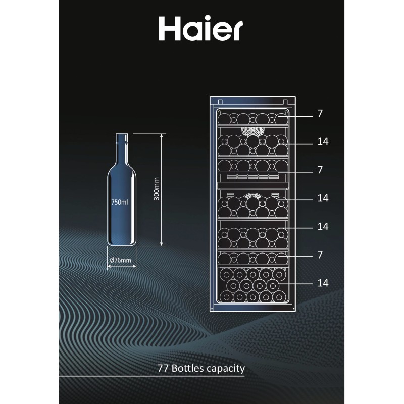 Vinoteca Haier HWS77GDAU1, Doble Zona 77