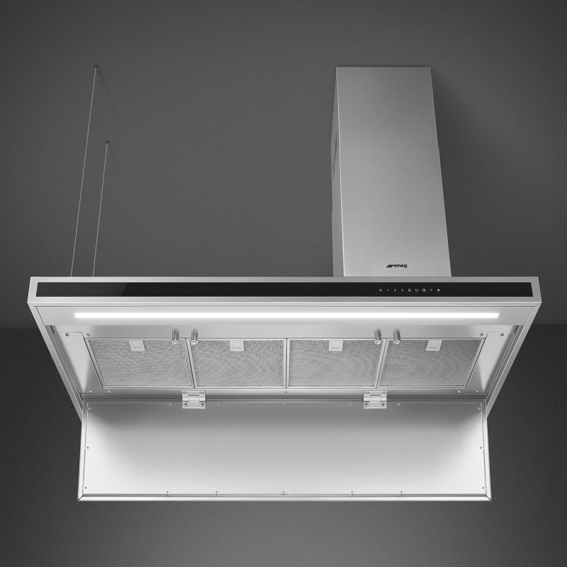 Campana Smeg KLTI12L4X,  isla, Estetica 