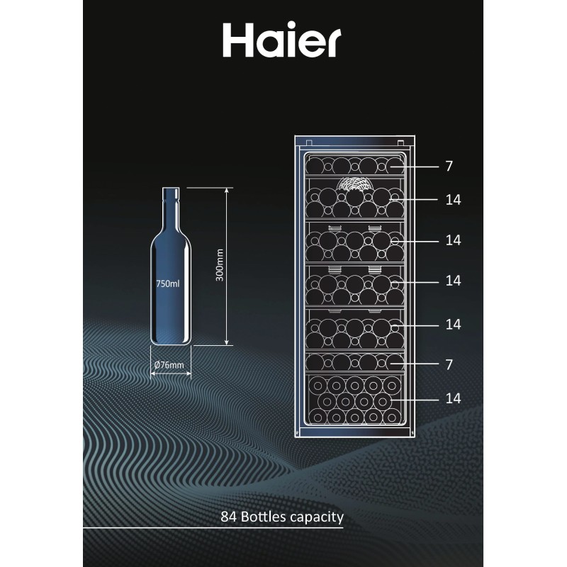 Vinoteca Haier HWS84GA, Monozona 84 Bote