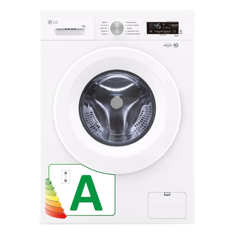 Lavadora LG F4X1008NWH, 8kg, 1400 Rpm, V