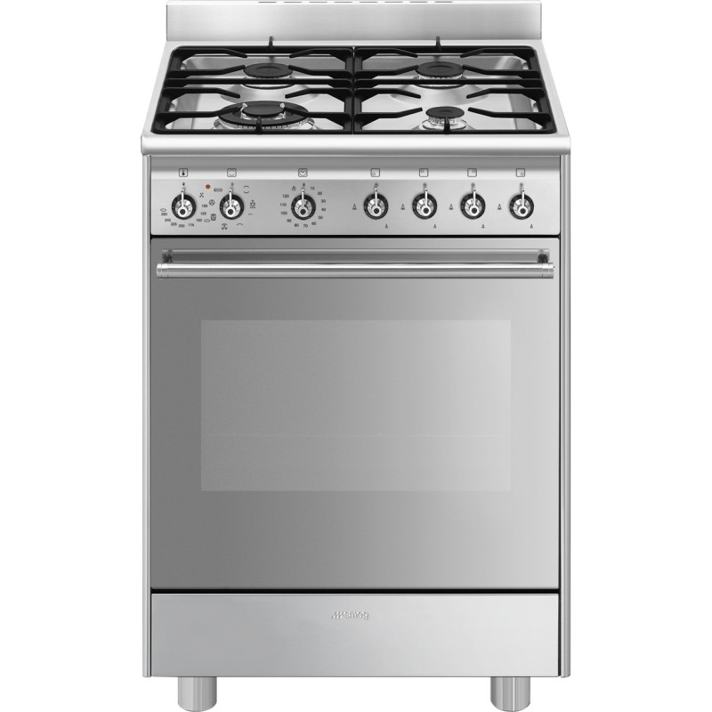 Cocina Smeg SX61GM,  60x60 cm, Acero Ino